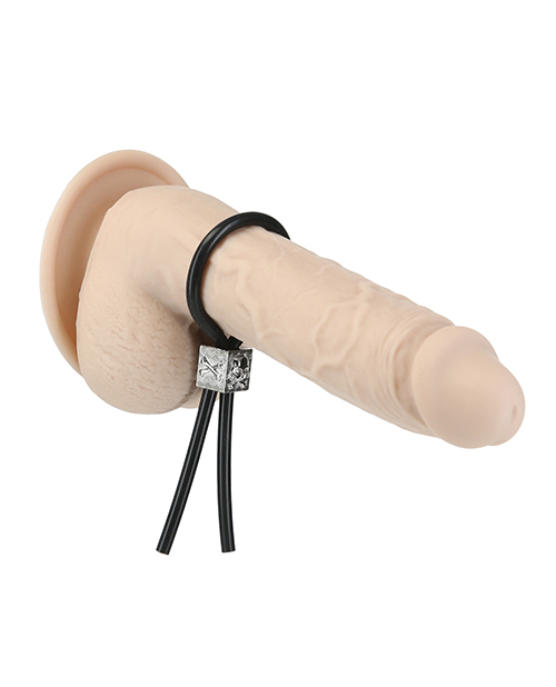 BMS Lux Active Tether Adjustable Cock Ring Tie - Black
