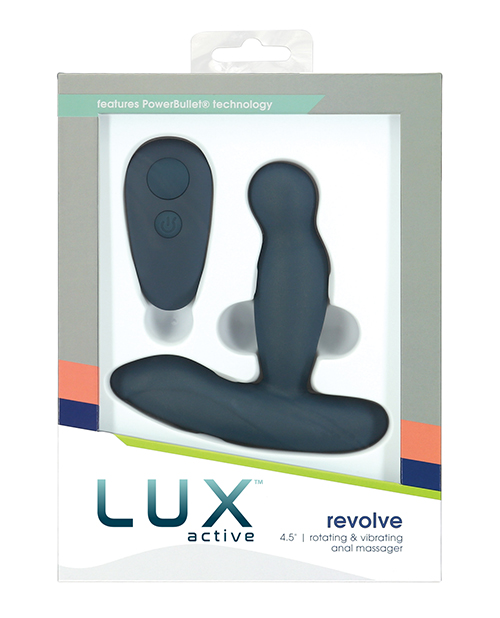 BMS Lux Active Revolve 4.5" Rotating & Vibrating Anal Butt Plug - Dark Blue