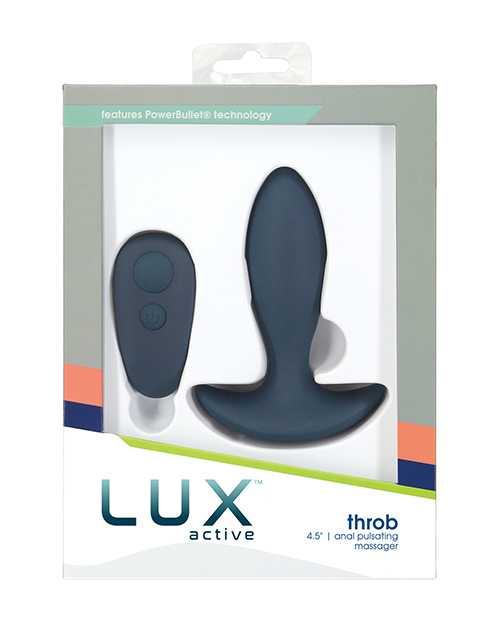 Lux Active Throb Anal Pulsating Massager With Remote - Dark Blue