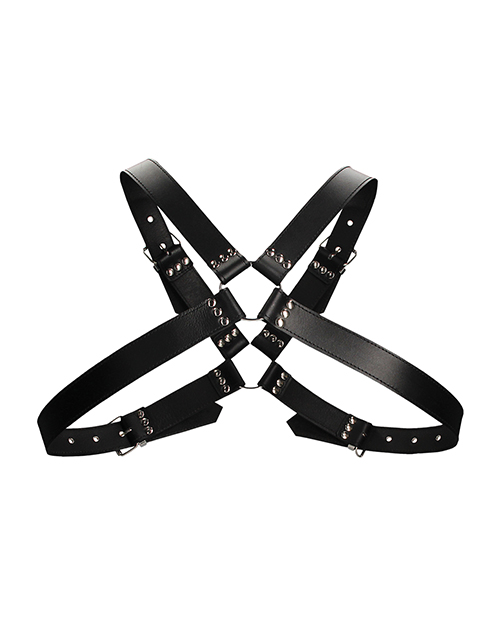 Shots Ouch Men'S Large Buckle Harness - Black