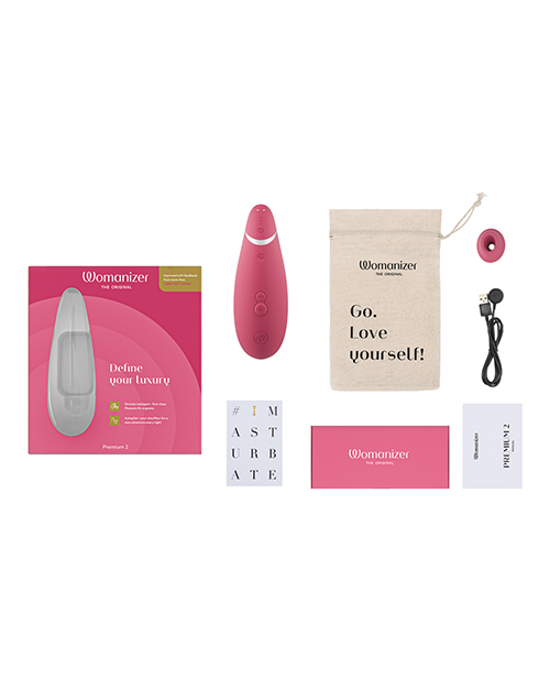 Womanizer Premium 2 Clit Sucker Vibrator - Raspberry