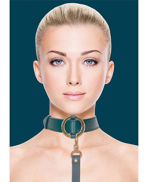 Shots Ouch Halo Collar With Leash - Green