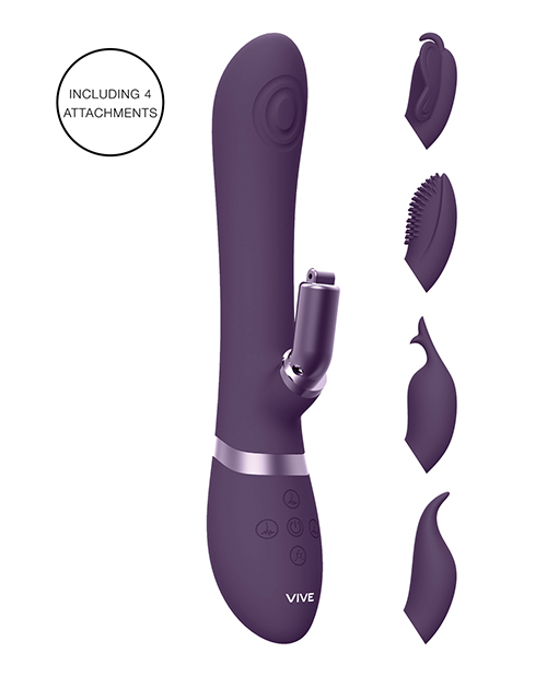 Shots Vive Etsu Pulse G-Spot Rabbit With Interchangeable Clitoral Attachments - Purple