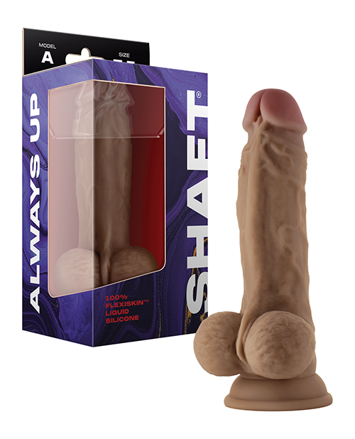 Shaft Model A Flexskin Liquid Silicone 7.5" Dong With Balls - Oak