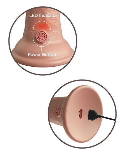 Pipedream King Cock Elite 8" Dual Density Vibrating Silicone Cock - Light