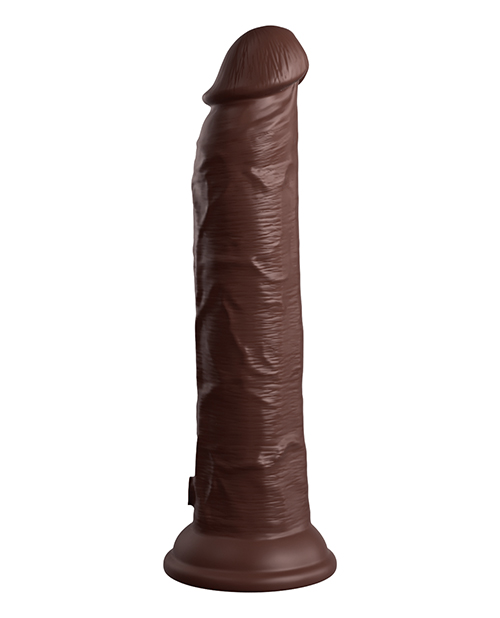 Pipedream King Cock Elite 9" Dual Density Vibrating Silicone Cock With remote - Brown