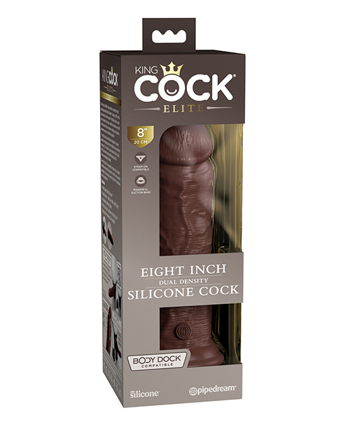 Pipedream King Cock Elite 8" Dual Density Silicone Cock - Brown