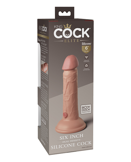 Pipedream King Cock Elite 6" Dual Density Silicone Cock - Light