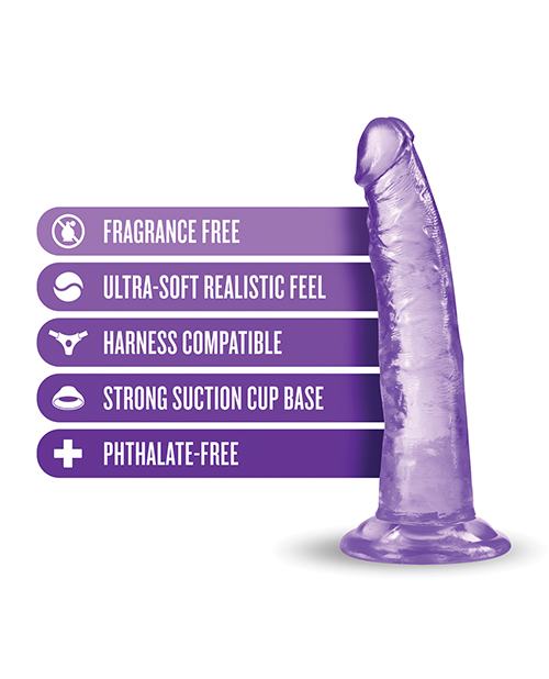 Blush B Yours Plus 7.5" Lust N' Thrust Dildo - Purple
