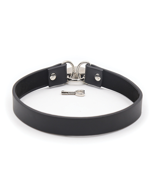 Plesur Pvc Collar With Heart Lock - Black