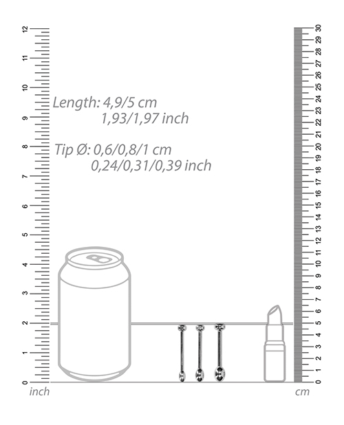 Shots Ouch Urethral Sounding Metal Plug Set