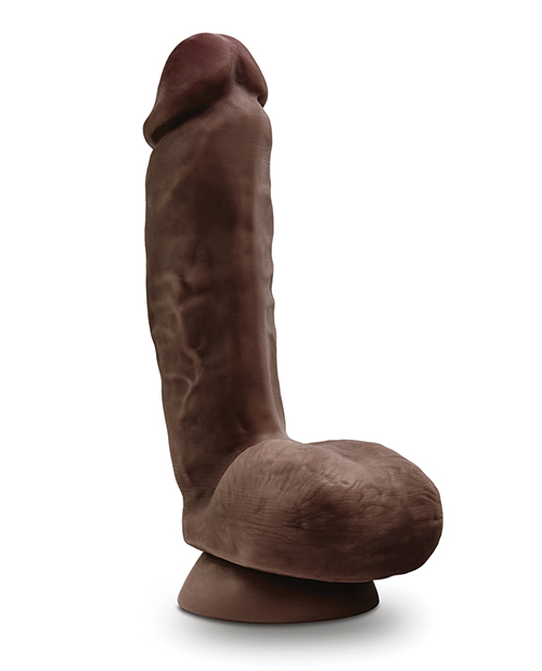 Blush Dr. Skin Glide 8.5" Self Lubricating Dildo With Balls - Chocolate