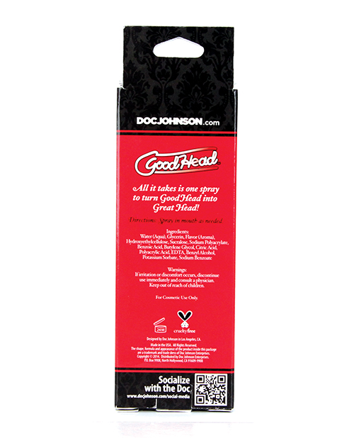 Doc Johnson Goodhead Juicy Head Dry Mouth Spray - 2 Oz Red Apple