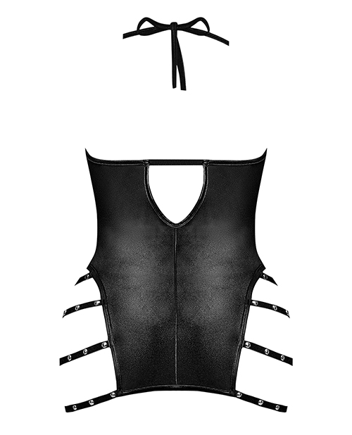 Lust Portia Mini Dress With Plush Elastic Strapping Black S/M