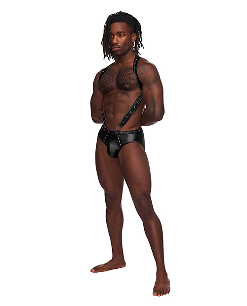 Fetish Uranus Nylon Spandex Moonshine Harness Brief Black L/Xl