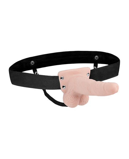 Lux Fetish 6" Rechargeable Strap On With Balls - Ivory