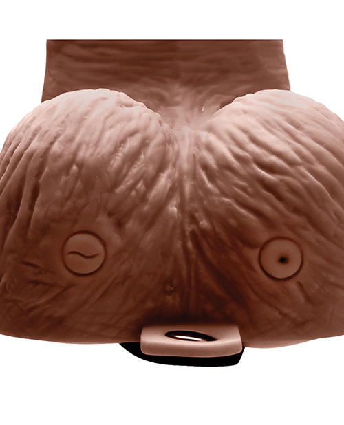 Lux Fetish 6" Rechargeable Strap On With Balls - Brown