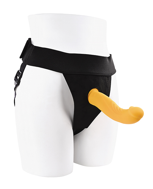 Gender X Sweet Embrace Dual Motor Strap On Vibe With Harness - Yellow