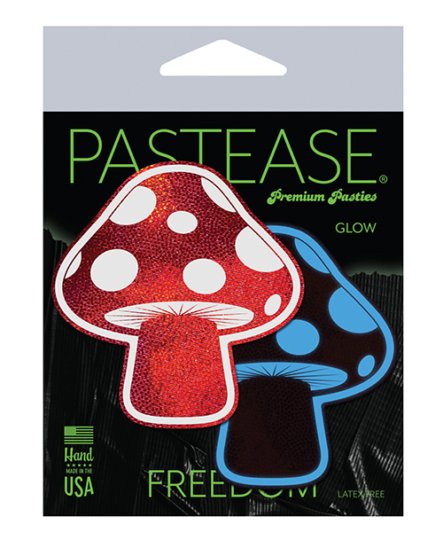 Pastease Premium Shiny Glow In The Dark Shroom - Red/White O/S