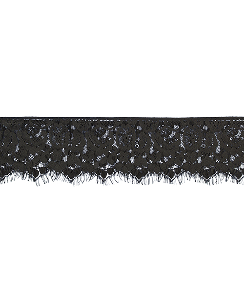 Shots Ouch Black & White Lace Mask With Elastic Straps - Black