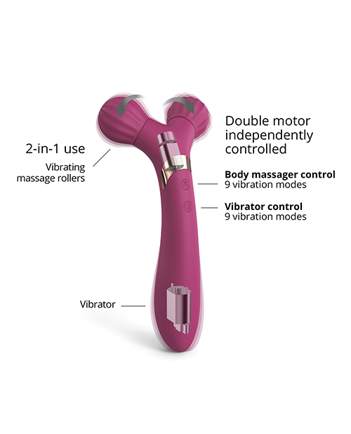 Love To Love Fireball Forked Vibrator - Plum Star