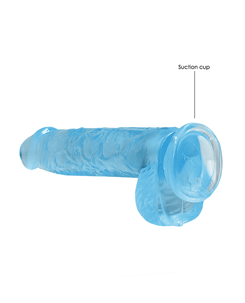 Shots Realrock Realistic Crystal Clear 6" Dildo With Balls - Blue