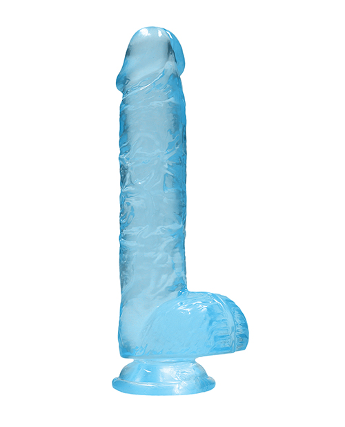 Shots Realrock Realistic Crystal Clear 6" Dildo With Balls - Blue