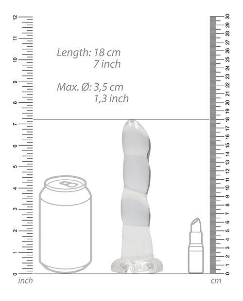 Shots Realrock Crystal Clear 7" Dildo - Transparent
