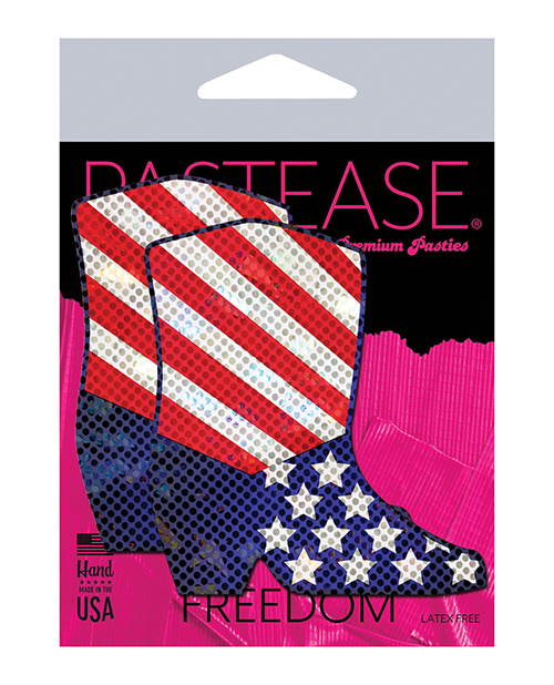 Pastease Premium Sparkling Stars & Strips Usa Cowboy Boot - Red/White/Blue O/S
