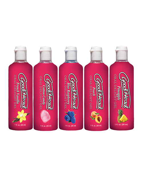 Doc Johnson Goodhead Oral Delight Gel - 1 Oz Asst. Flavors Pack Of 5
