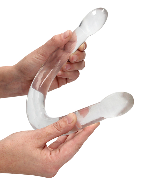 Shots Realrock Crystal Clear 17" Double Dildo - Transparent