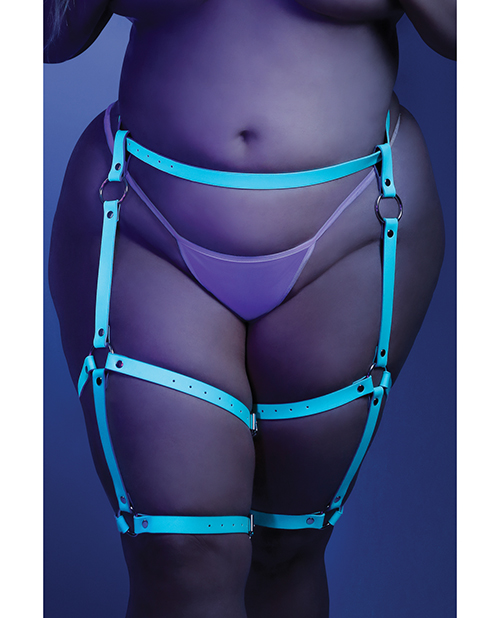Glow Buckle Up Glow In The Dark Leg Harness Light Blue O/S
