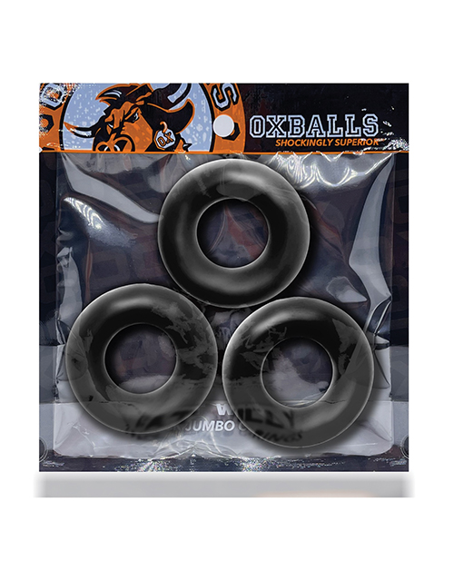 Oxballs Fat Willy 3 Pack Jumbo Cock Rings - Black
