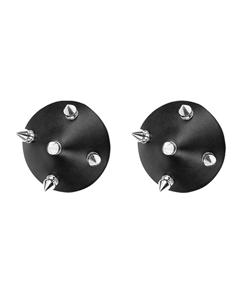 Nipplicious Temptress Leather Pasties With Studs - Black