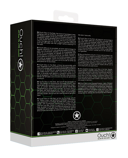 Shots Ouch Chest Bulldog Harness - Glow In The Dark S/M