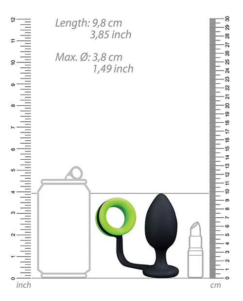 Shots Ouch Butt Plug With Cock Ring - Glow In The Dark