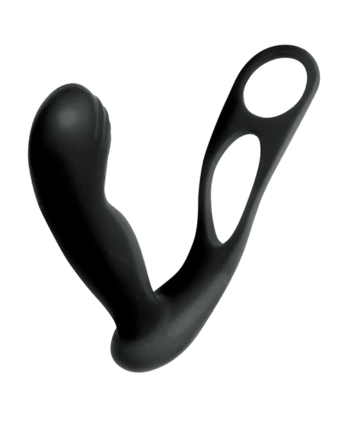 Butts Up Prostate Massager With Scrotum & Cockring - Black
