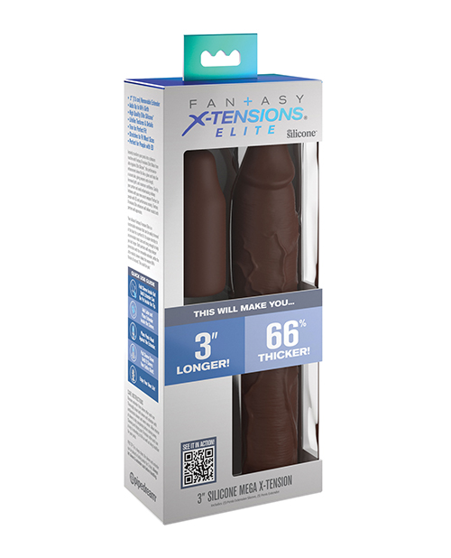 Pipedream Fantasy X-tensions Elite 9" Sleeve With 3" Plug - Brown