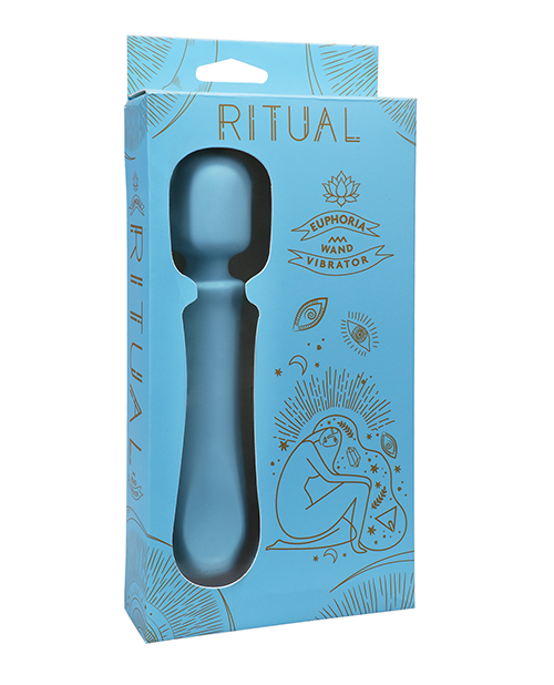 Doc Johnson Ritual Euphoria Rechargeable Silicone Wand Vibe - Blue