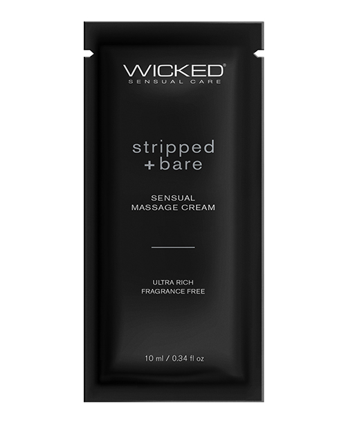 Wicked Sensual Care Stripped & Bare Unscented Massage Cream - .34 Oz