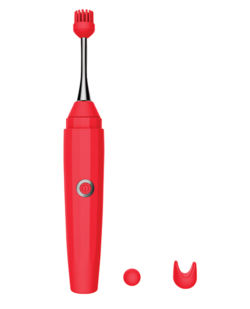 Luv Inc. Orgasm Pen With Three Attachments - Red