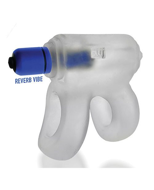 Hunkyjunk Revhammer Shaft Vibe Ring - Clear Ice With Blue Vibe