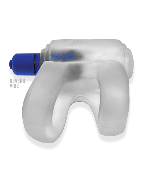 Hunkyjunk Revhammer Shaft Vibe Ring - Clear Ice With Blue Vibe