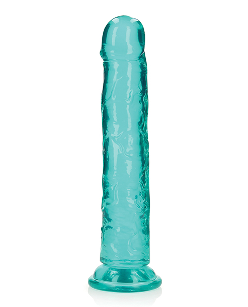 Shots Realrock Realistic Crystal Clear 11" Straight Dildo - Turquoise