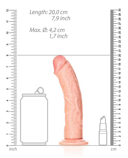 Shots Realrock Realistic 7" Curved Dildo - Flesh