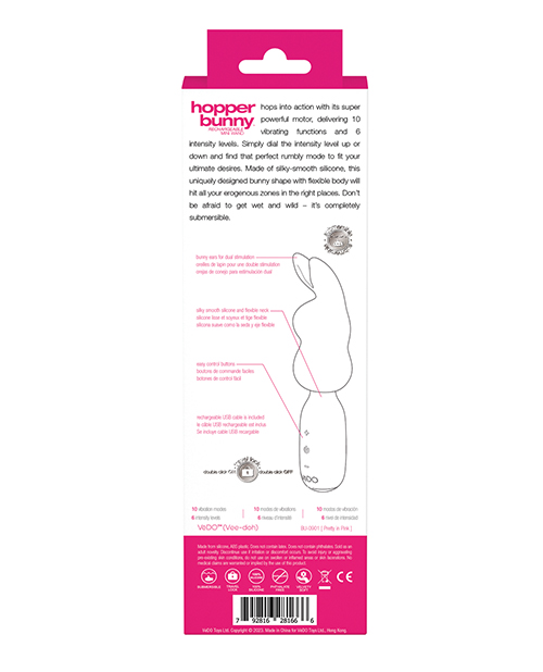 Vedo Hopper Bunny Rechargeable Mini Wand - Pink