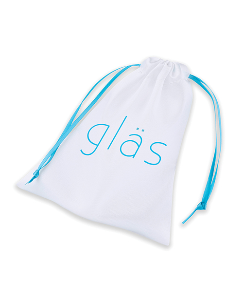 Glas 4" Beaded Glass Butt Plug With Tapered Base - Clear