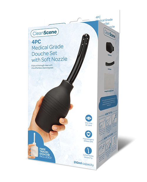 Cleanscene 4 Pc Medical Grade Douche Set With Soft Nozzle
