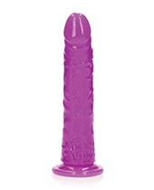Shots Realrock 9" Slim Dildo Glow In The Dark - Neon Purple