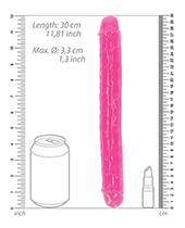 Shots Realrock 12" Double Dong Glow In The Dark - Neon Pink